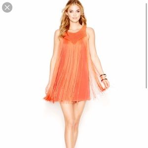 Coral Fringe Guess Dress
